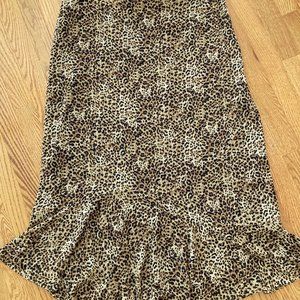 Animal print midi skirt